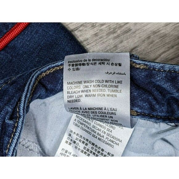 (3/$35) Charter Club Plus Sz 18 Short Red Stripes Lexington Straight Blue Jeans - Picture 7 of 12